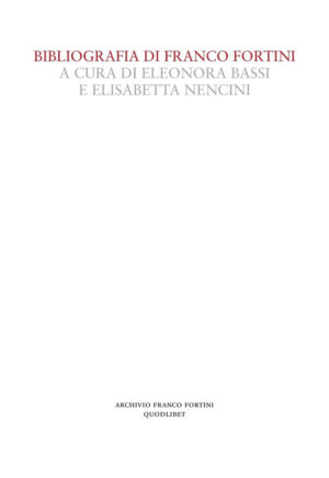 BIBLIOGRAFIA DI FRANCO FORTINI