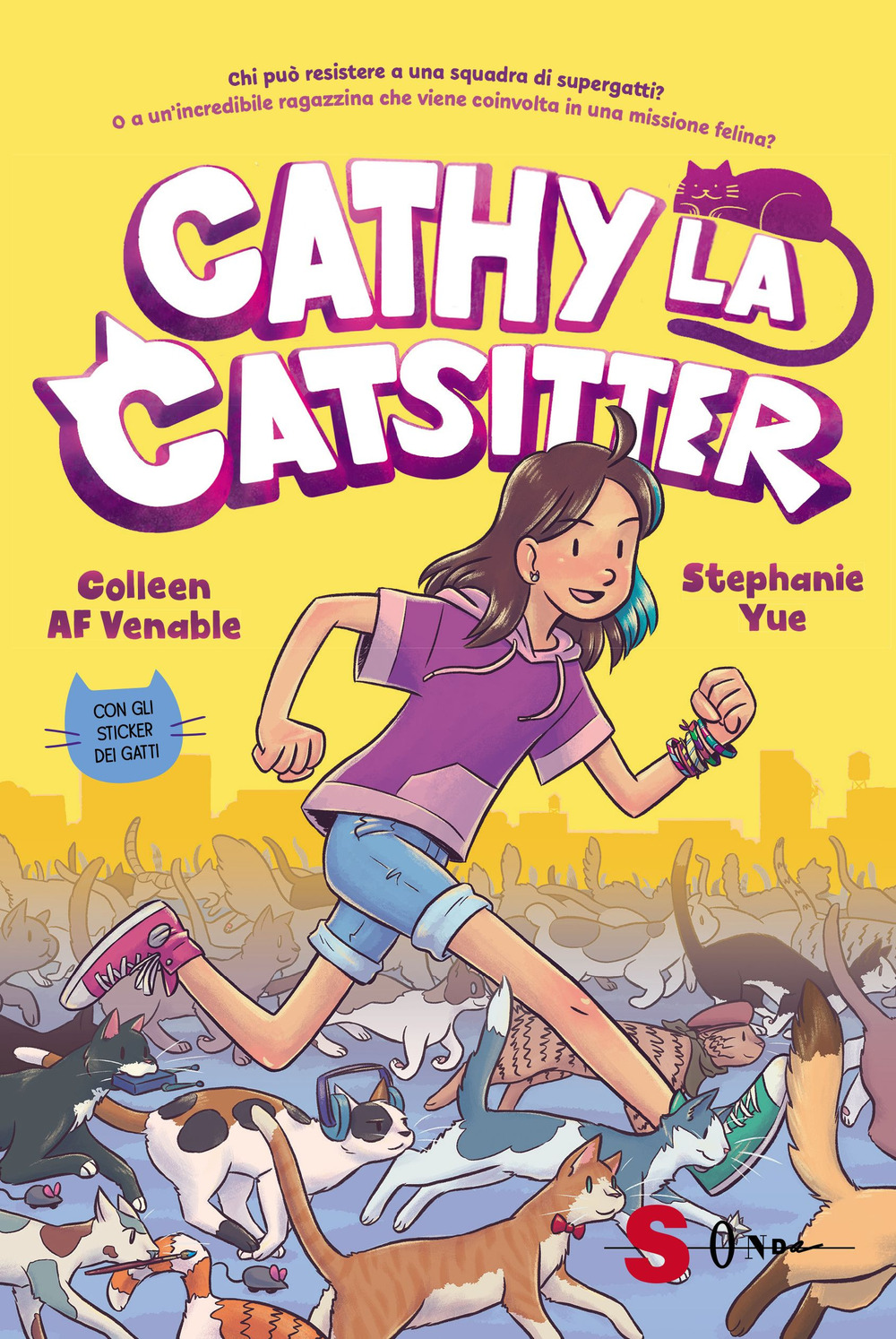 CATHY LA CATSITTER. CON ADESIVI